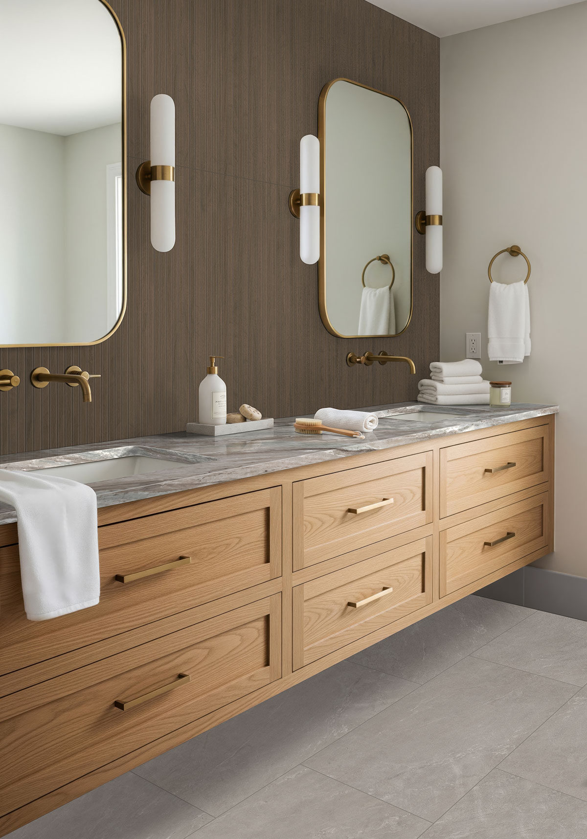 Ash countertop in a bathroom — view 4