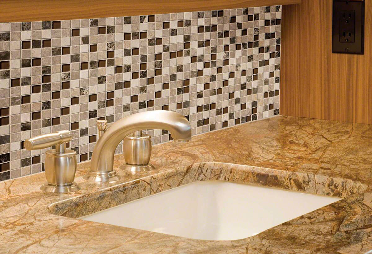Ibiza Blend 1" x 1" Glass & Stone Blend Mosaic Sheet