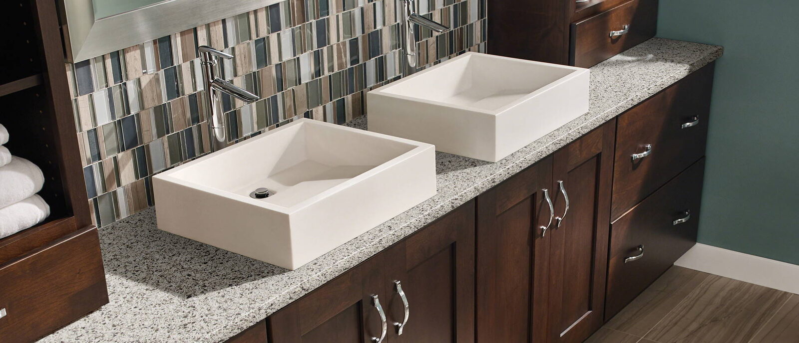 Peppercorn White Quartz countertop installed