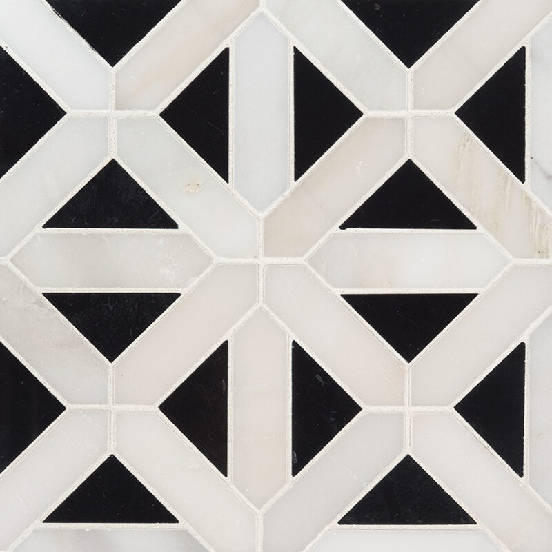 Retro Fretwork Polished Glass in a kitchen
