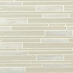 Snowcap Blend Interlocking 4mm Glass in a kitchen