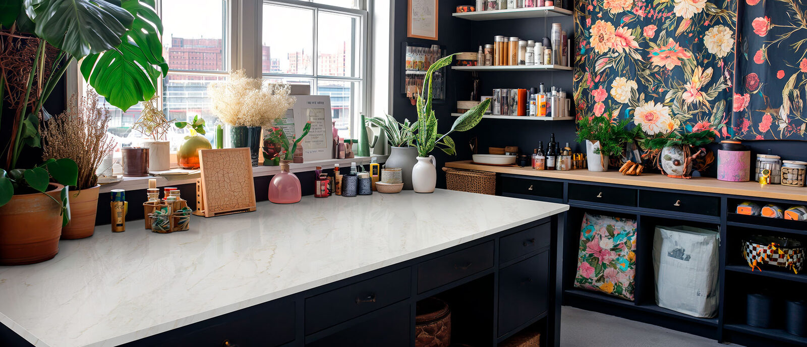 Calacatta Premata Quartz countertop installed