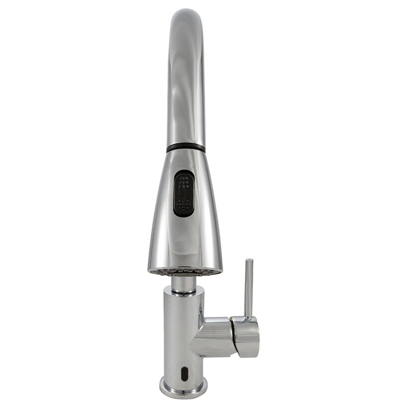 touch-less-infrared-sensor-kitchen-faucet-811-chrome Metal in a kitchen