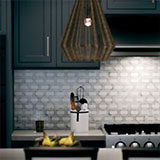bianco-dolomite-lynx-polished Glass in a kitchen