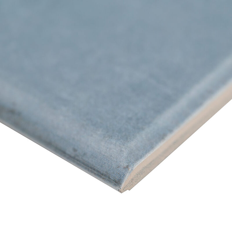 Renzo Denim 3x12 Bullnose Tile Ceramic in a kitchen