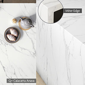 Calacatta Anava Quartz Engineered Quartz in a kitchen