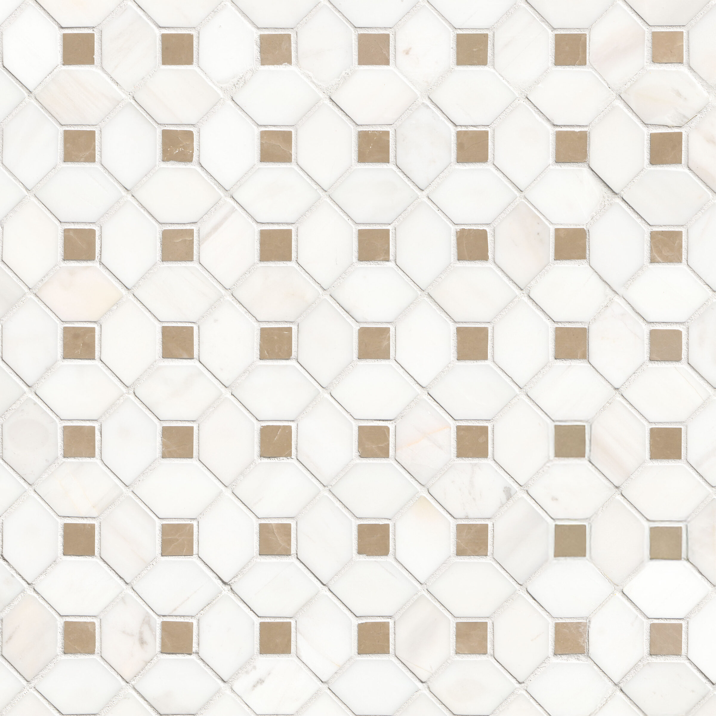 Bianco Dolomite Crema Dotty Polished Marble Mosaic Tile
