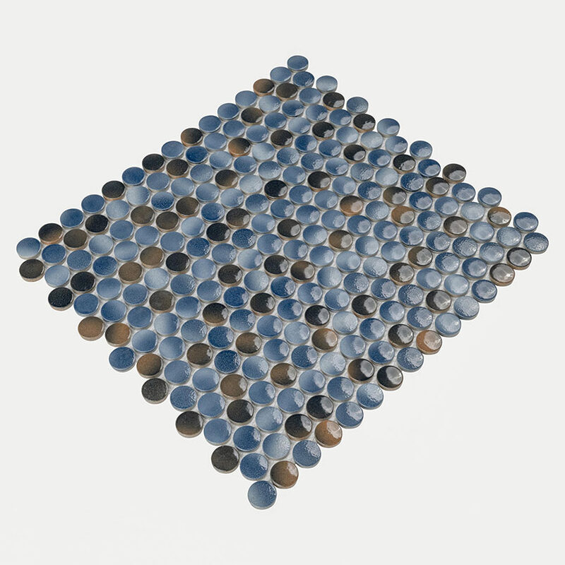 penny-round-azul-glossy Glass in a kitchen