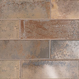 Marza Rust Mosaic Tile Ceramic in a kitchen