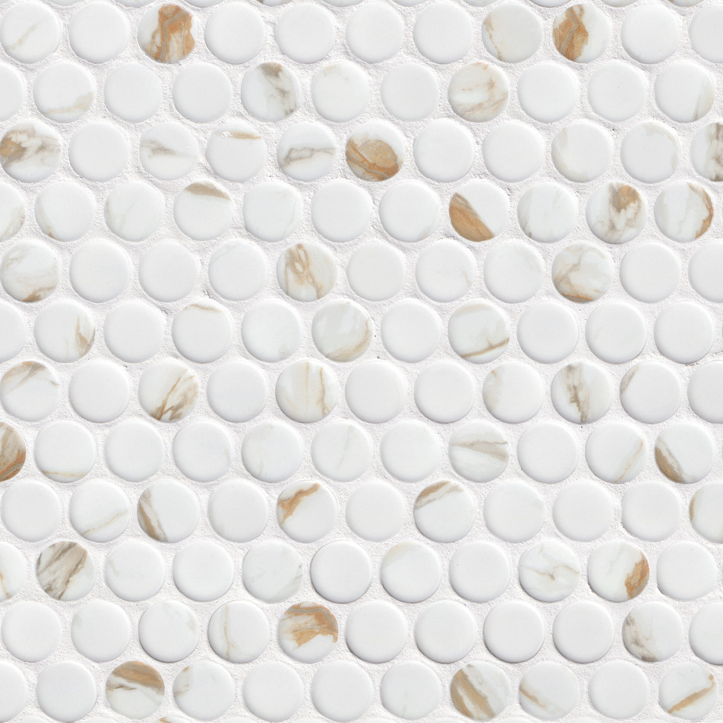 Calacatta Gold Matte Round Backsplash Tile