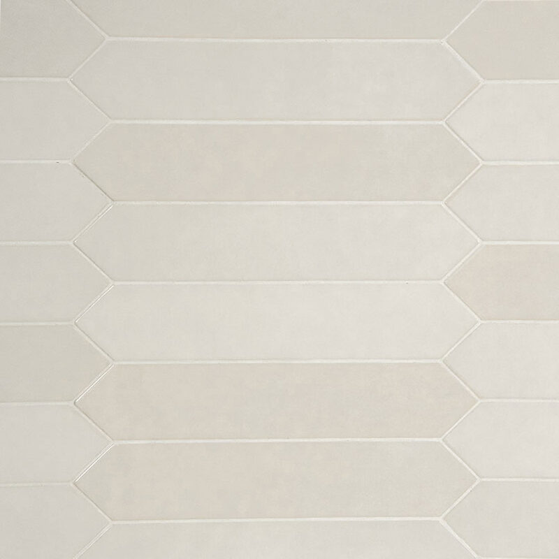 Renzo Dove 2.5x13 Pickett Mosaic Tile in a kitchen