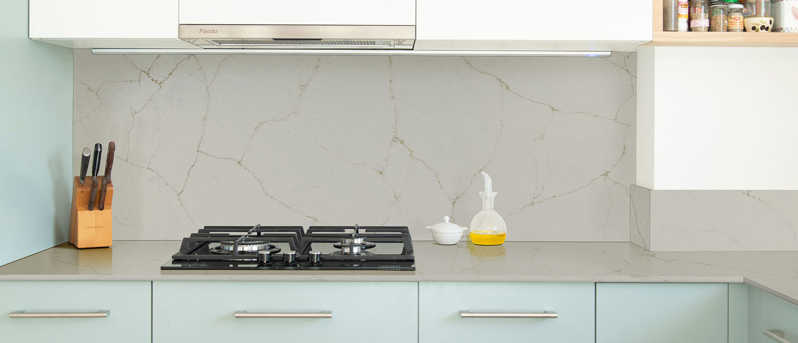 Calacatta Valentin Quartz countertop installed