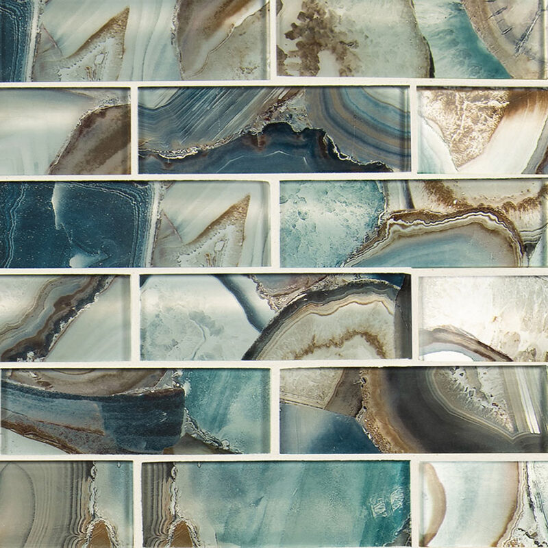 Night Sky Subway 2x6x8mm Glass in a kitchen