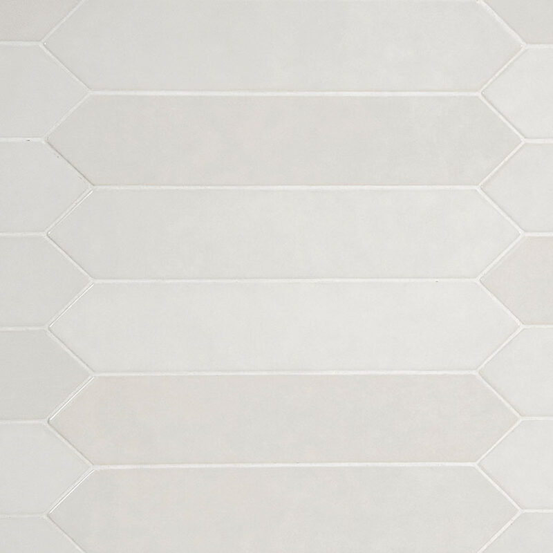 Renzo Dove 2.5x13 Pickett Mosaic Tile in a kitchen