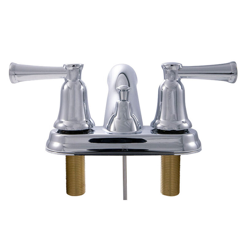 2-handle-bathroom-faucet-410-chrome Metal in a kitchen