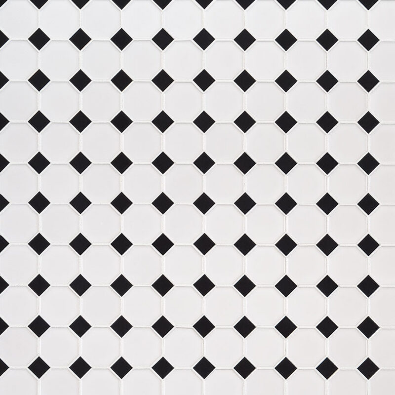 Retro Octagon Bianco 6mm Glossy