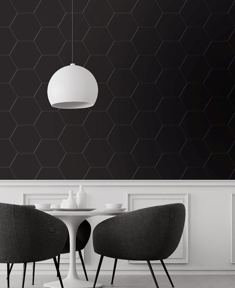 Graphite Hexagon Tile countertop installed