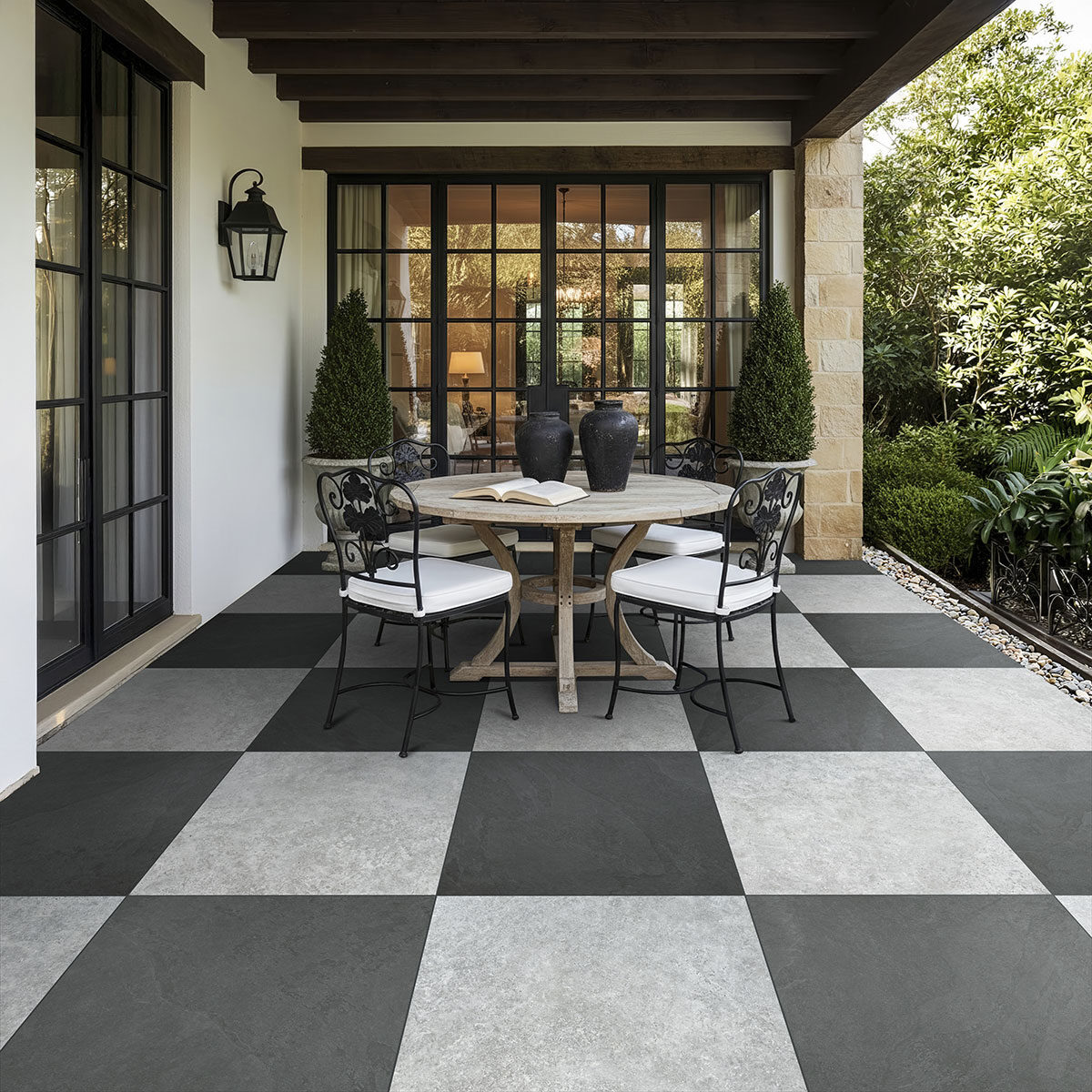 Lunar Silver countertop in a outdoor hardscape
