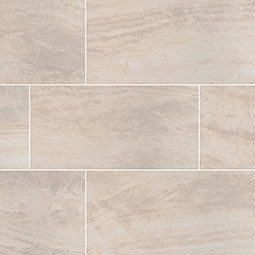 Praia Crema Porcelain in a kitchen
