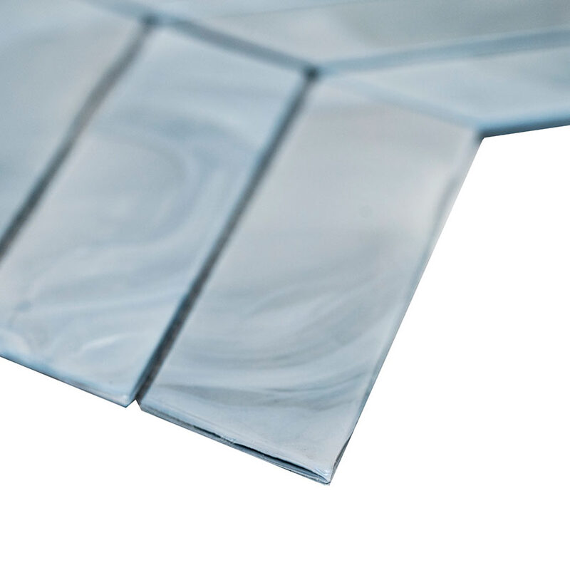 blue-shimmer-chevron-6mm Glass in a kitchen