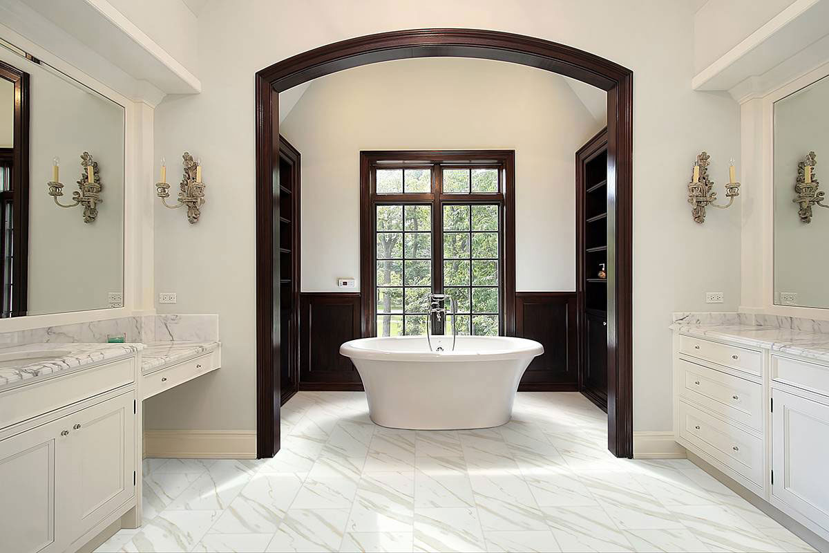 Calacatta countertop installed