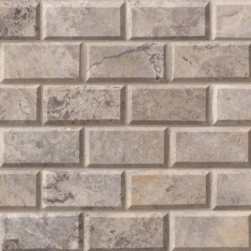 Silver Travertine Subway Tile