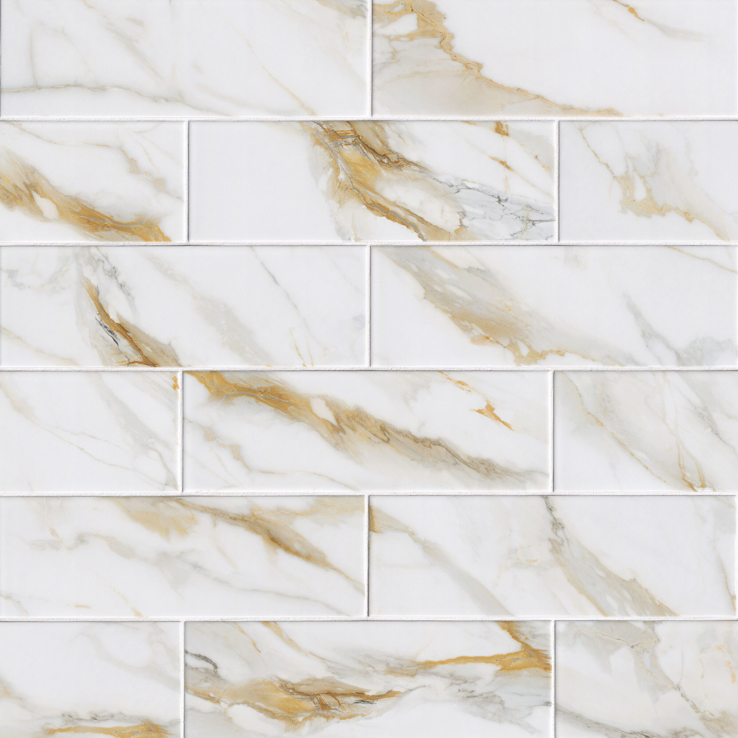 Calacatta Gold Matte Subway Tile 4x12