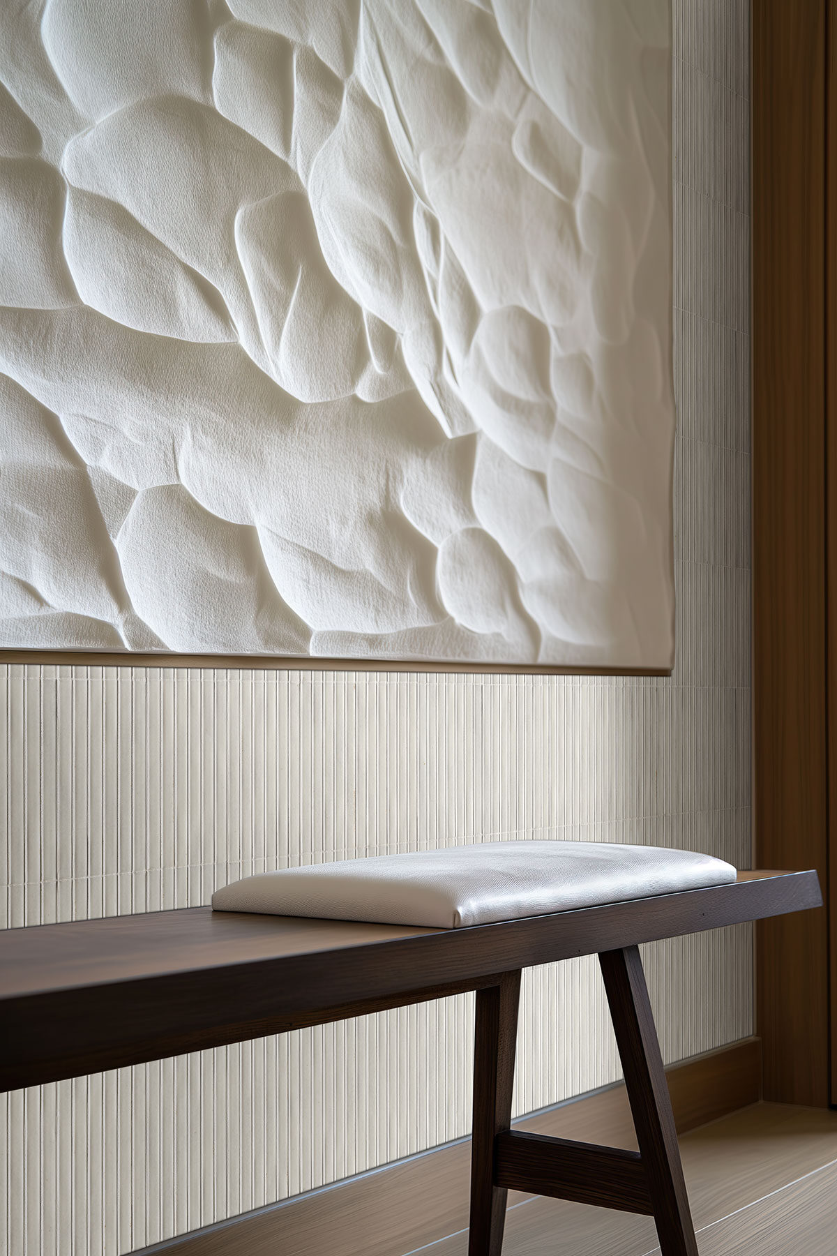 bianco countertop in a entryway
