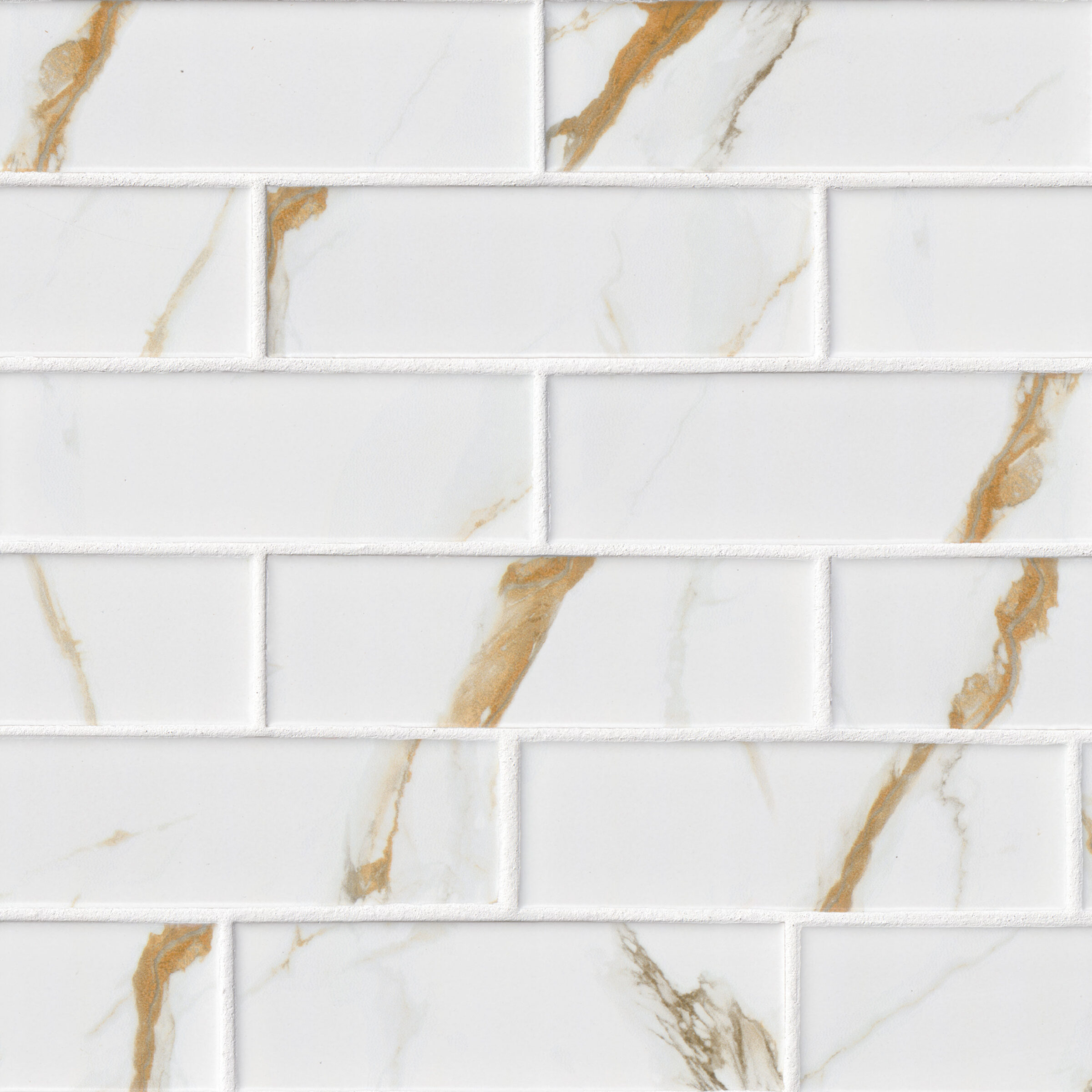 Calacatta Gold Matte Subway Tile 2x6