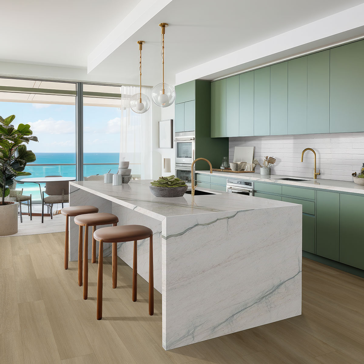 Brickstone White Brick 2x18 countertop in a kitchen