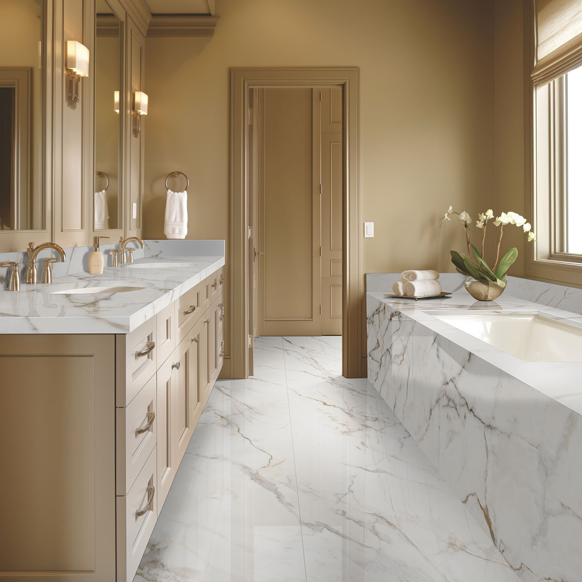 Calacatta Lucca countertop in a bathroom