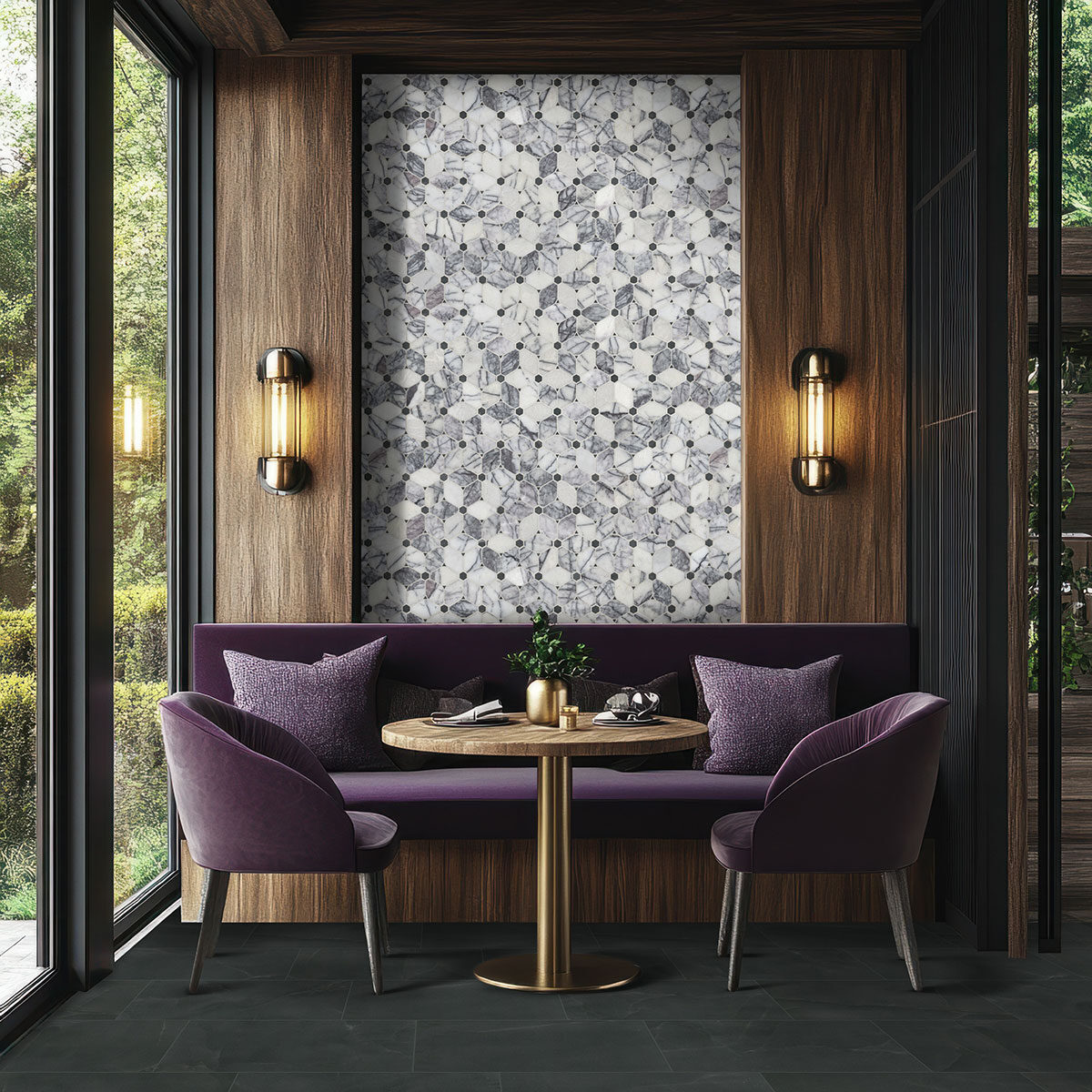 Midnight Agate countertop in a living room — view 2