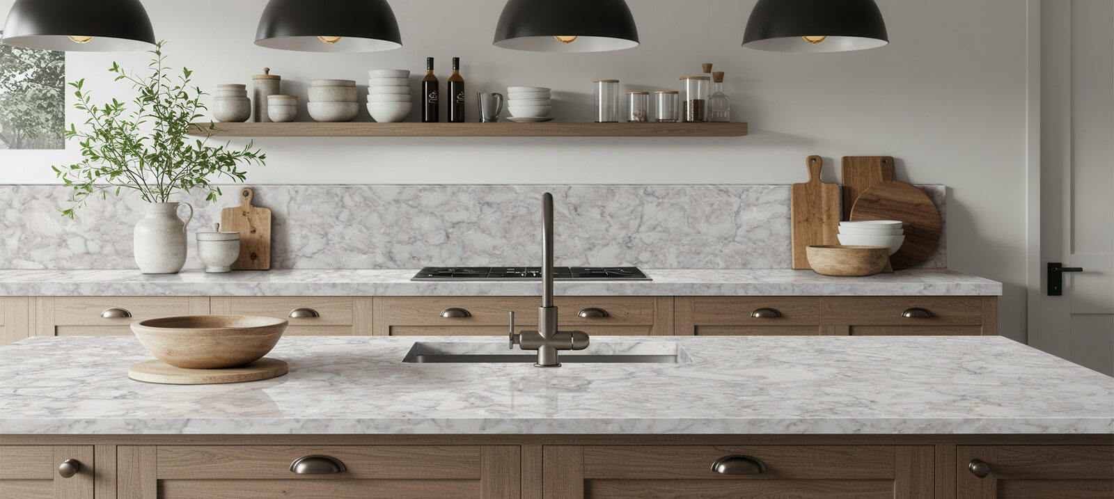 Bright quartz kitchen — get a free in-home countertop quote