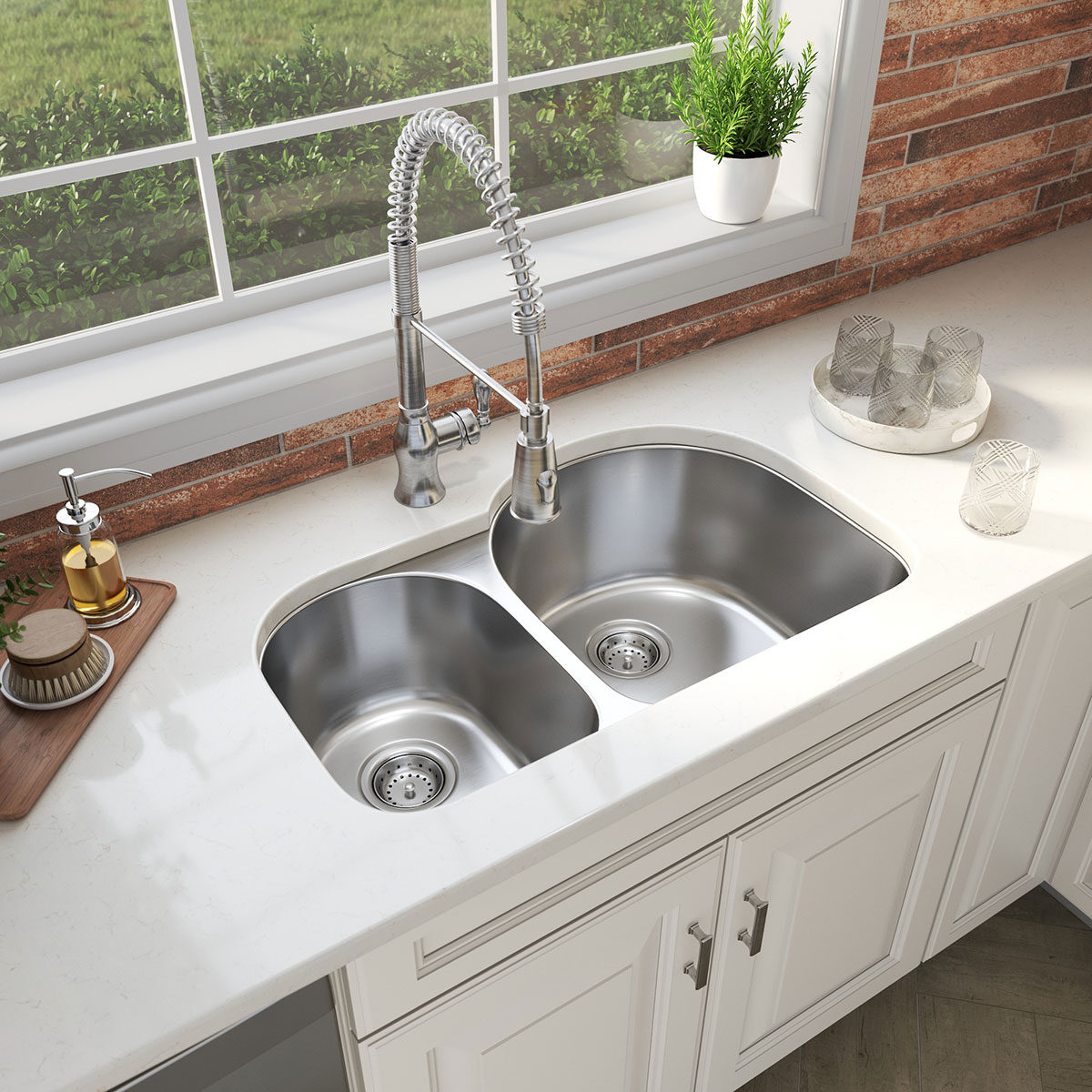 Brickstone Red Brick 2x18 countertop in a kitchen — view 5
