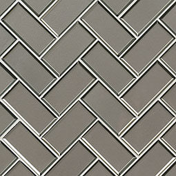 Champagne Bevel Herringbone 8mm Glass in a kitchen