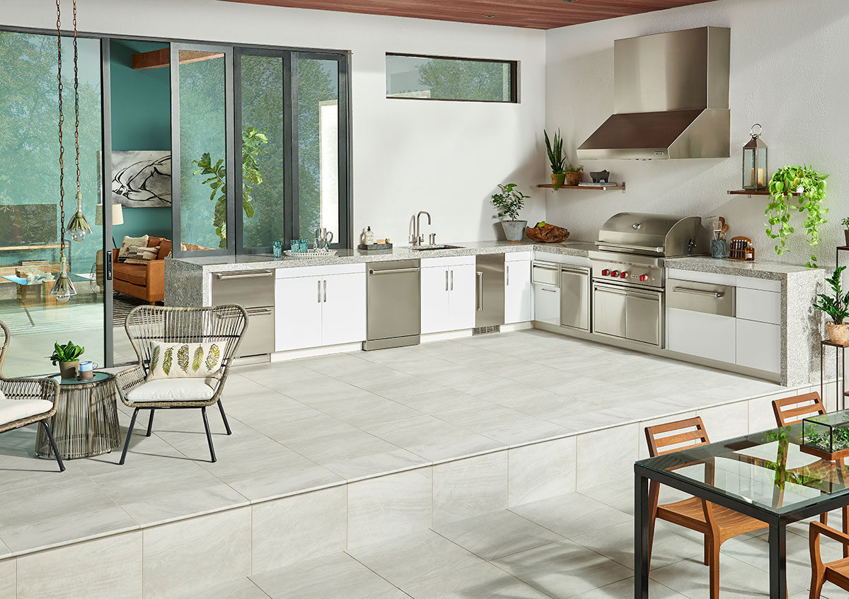 Grey countertop installed