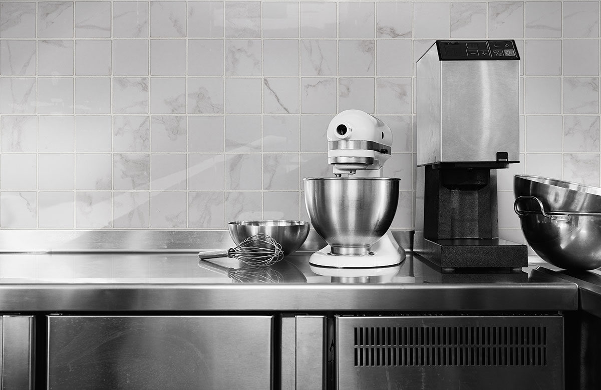 Praia Carrara Porcelain in a kitchen