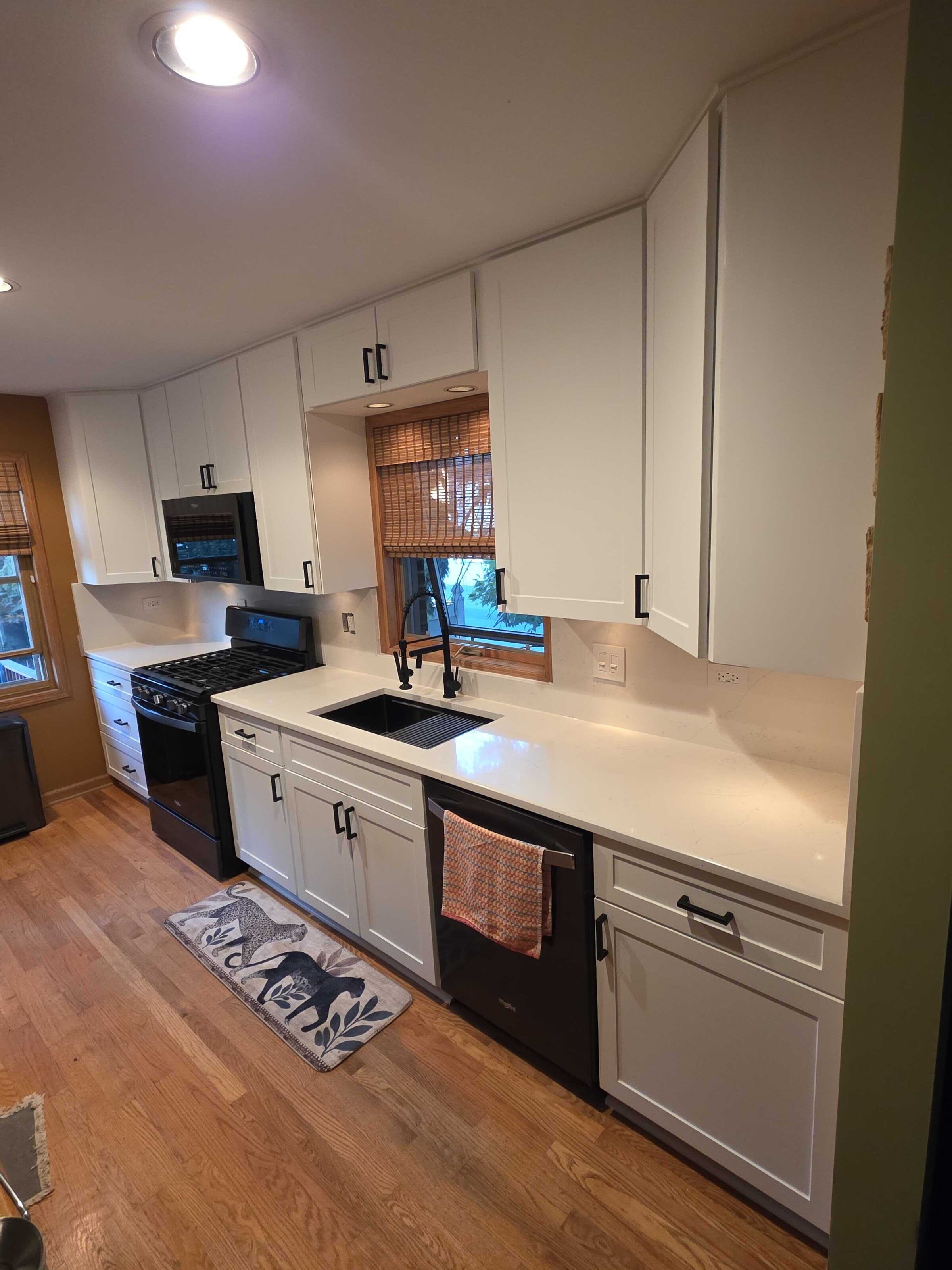 White quartz with a black sink