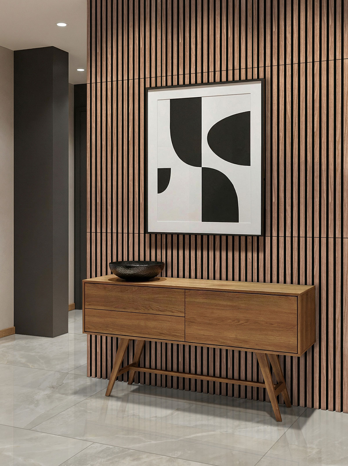 Sable 24x48 Acoustic Wood Slat — installed (scene 0360)