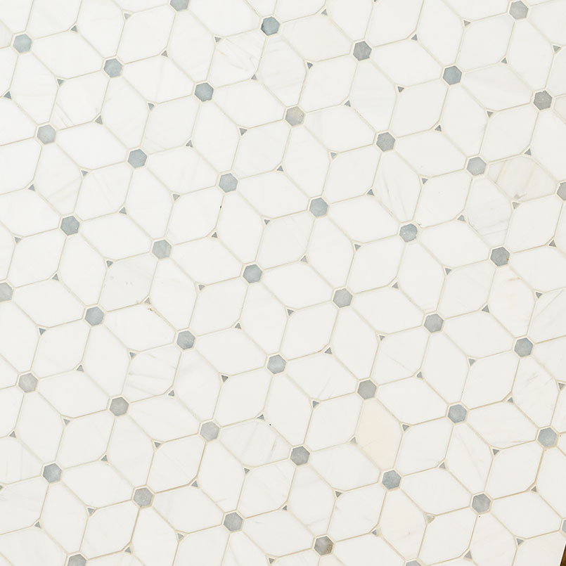 Cecily Grigio Polished Marble Tile Natural Marble in a kitchen