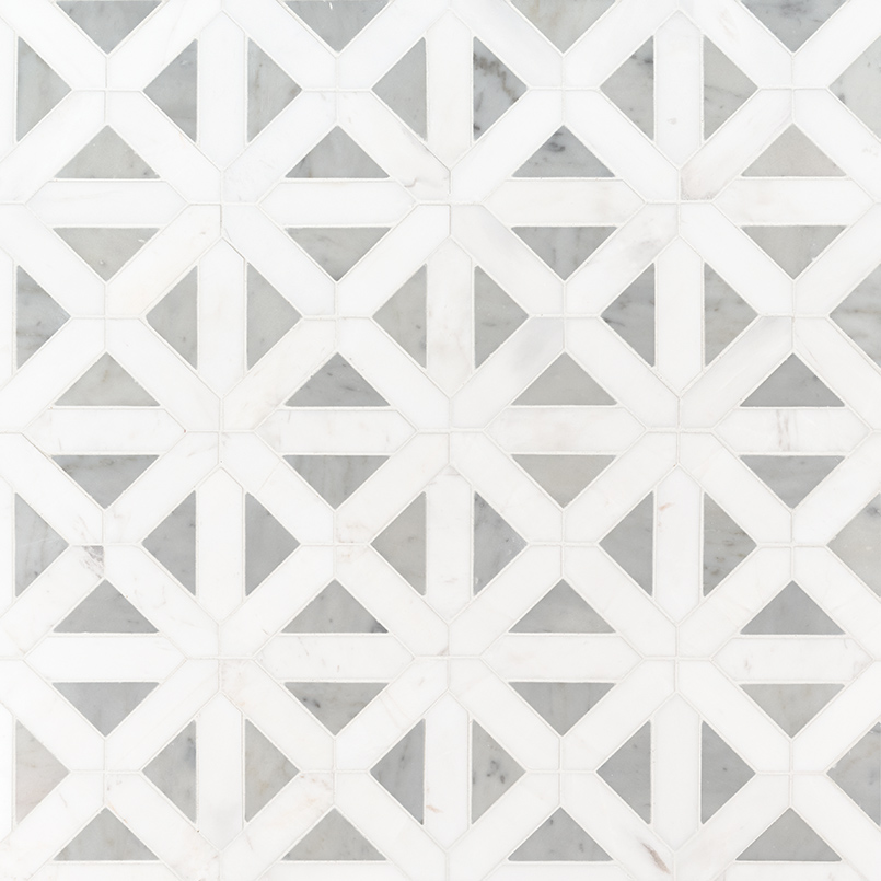 Bianco Dolomite Geometrica Polished Tile swatch
