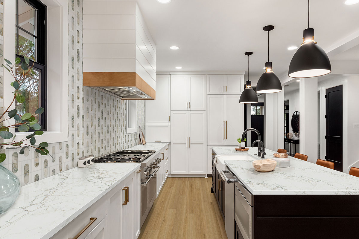 Moderno Polished — installed in a kitchen (scene 0802)