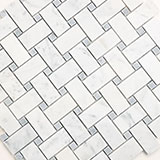 Carrara White Basketweave Pattern Honed Tile swatch