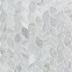 Carrara White Blanco Pattern Honed Tile Natural Marble in a kitchen