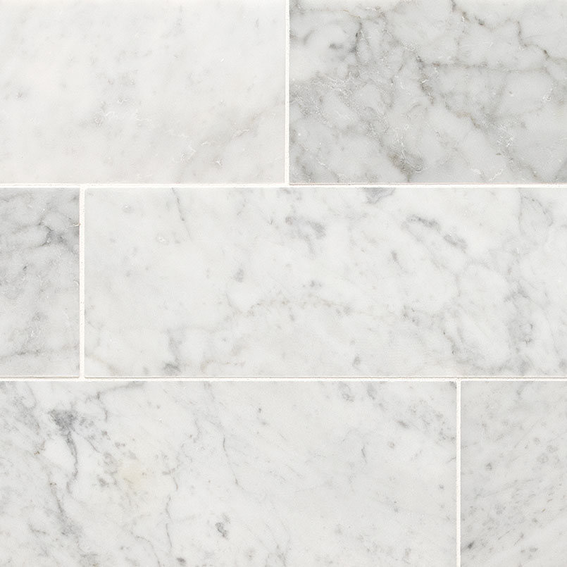 Carrara White 4x12 Honed Subway Tile swatch