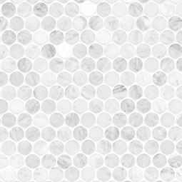 Carrara White Round Pattern Honed Tile swatch