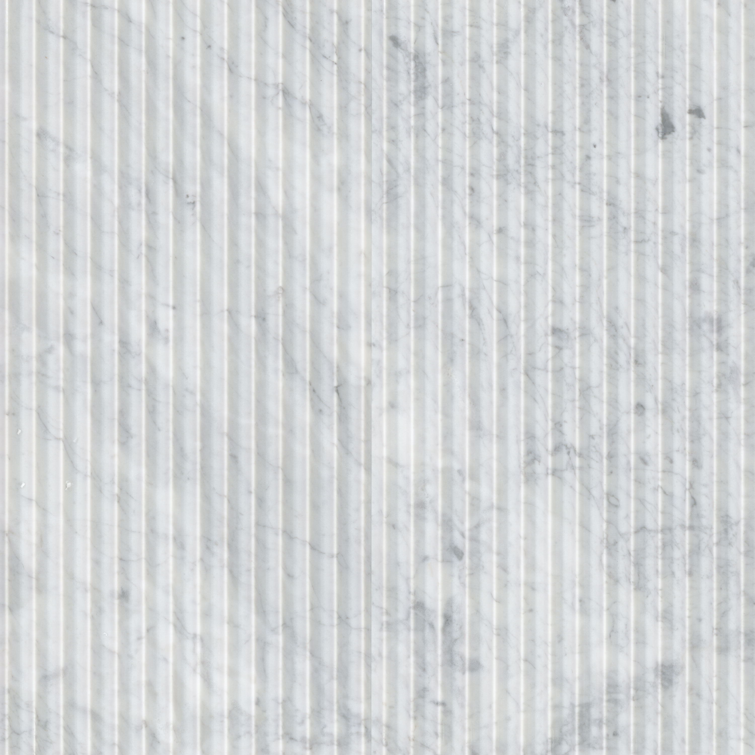 Carrara White Valentino Fluto 12x24 Honed Tile Natural Marble in a kitchen