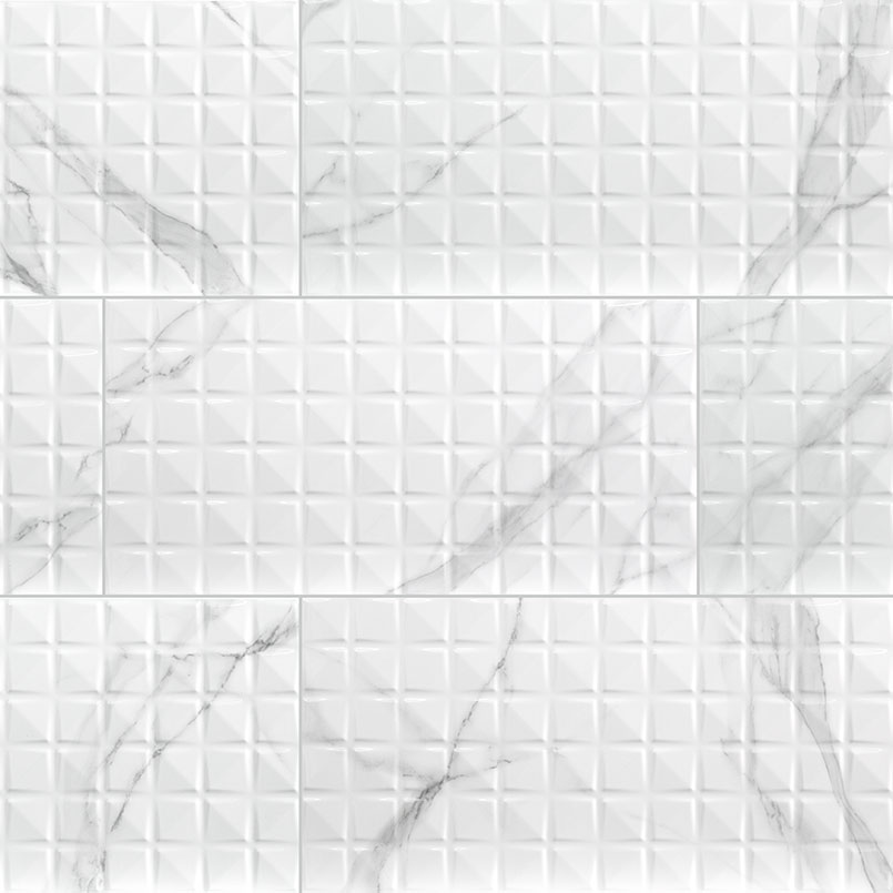 Dymo Statuary Chex White 12x24 Glossy Large Format Tile swatch
