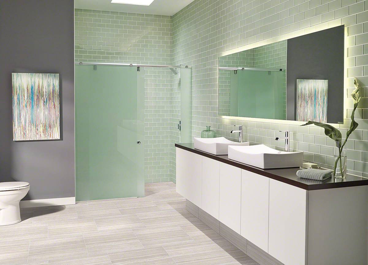 Charisma White Ceramic Tile — installed (view 1)