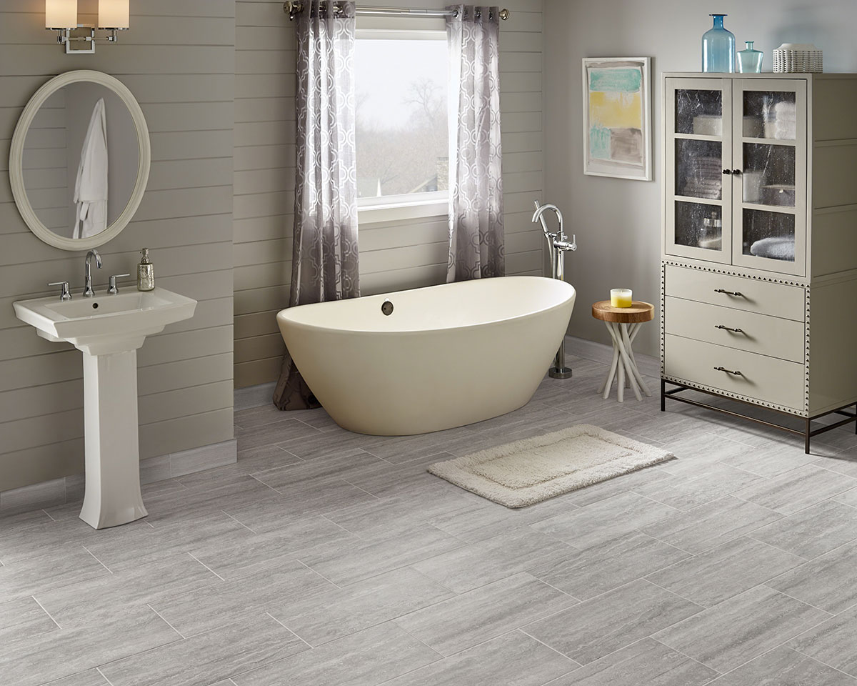 Charisma White Ceramic Tile — installed (view 2)